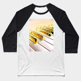 Gold Piano Keys Baseball T-Shirt